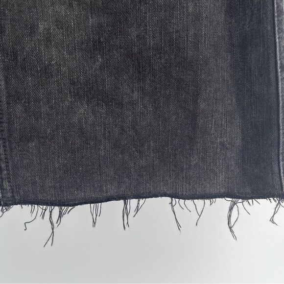 Hollister Ultra High Rise Black Raw Hem Denim Skirt Size 11 (Waist 30”) - Picture 3 of 14